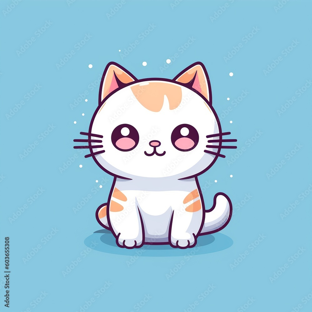 AI Generated Aesthetics kawaii style cat white outline dense color
AI Generated Aesthetics kawaii style cat white outline dense color