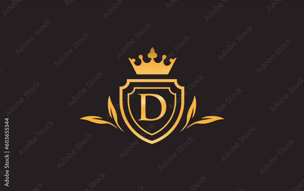 Crown and shield icon and Royal, luxury symbol vector. King, queen abstract geometric logo design Crown and shield icon and Royal, luxury symbol vector. King, queen abstract geometric logo design