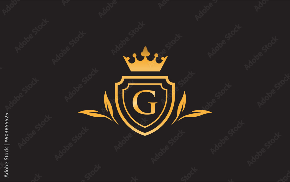 Crown and shield icon and Royal, luxury symbol vector. King, queen abstract geometric logo design Crown and shield icon and Royal, luxury symbol vector. King, queen abstract geometric logo design