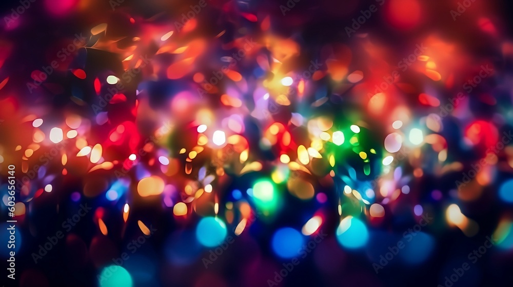 Vibrant Nebula: abstract lights. Abstract lights blur bokeh background. colorful vivid background, generative AI