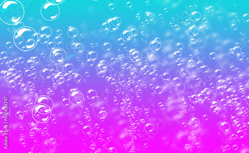 Bubbles on pink and blue background