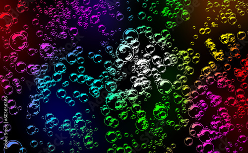 Bubbles colorful on dark background