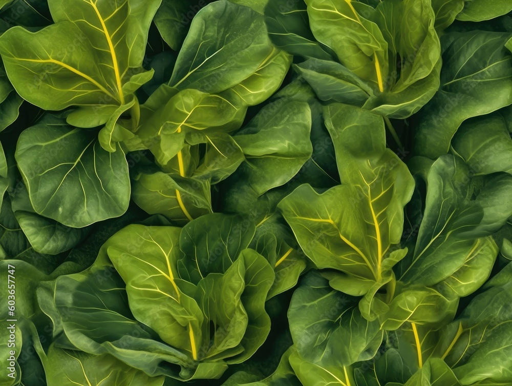 Fototapeta premium Collards background as seamless tile (generative AI)