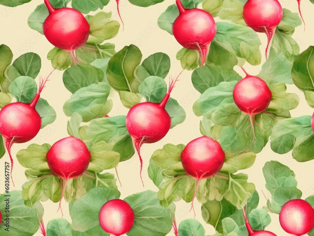Radish background as seamless tile (generative AI) Radish background as seamless tile (generative AI)