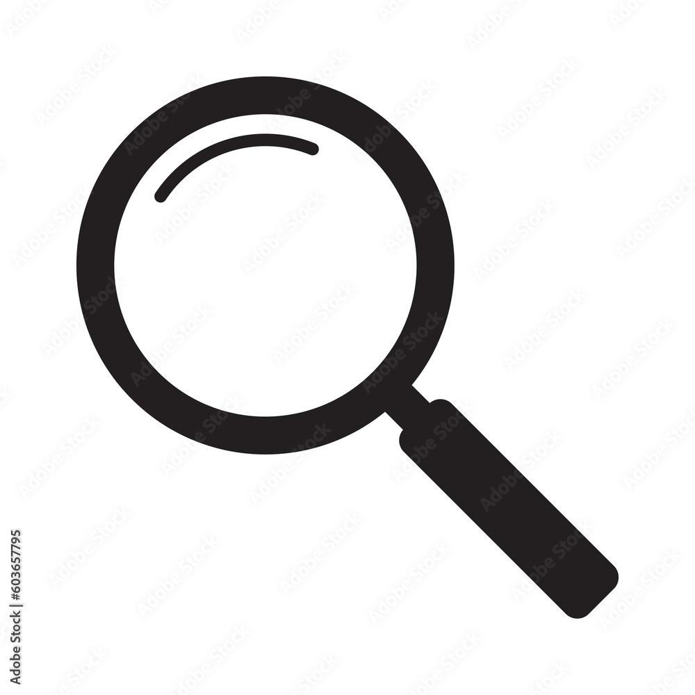 Magnifying glass icon, magnifier or loupe sign. Magnifying glass icon, magnifier or loupe sign.