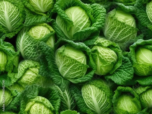 Cabbage background as seamless tile (generative AI)