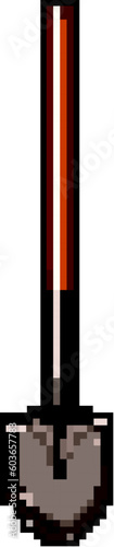 dig shovel tool game pixel art retro vector. bit dig shovel tool. old vintage illustration