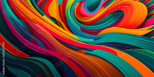 bright colored abstract background illustration, in the style of colorful abstract landscapes, Generative AI