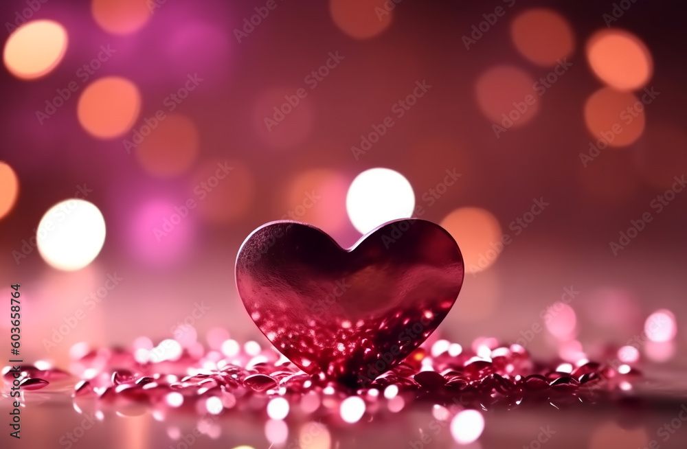 luxury background with love shaped crystal decoration. for greeting cards, celebration banners, etc. generative ai luxury background with love shaped crystal decoration. for greeting cards, celebration banners, etc. generative ai