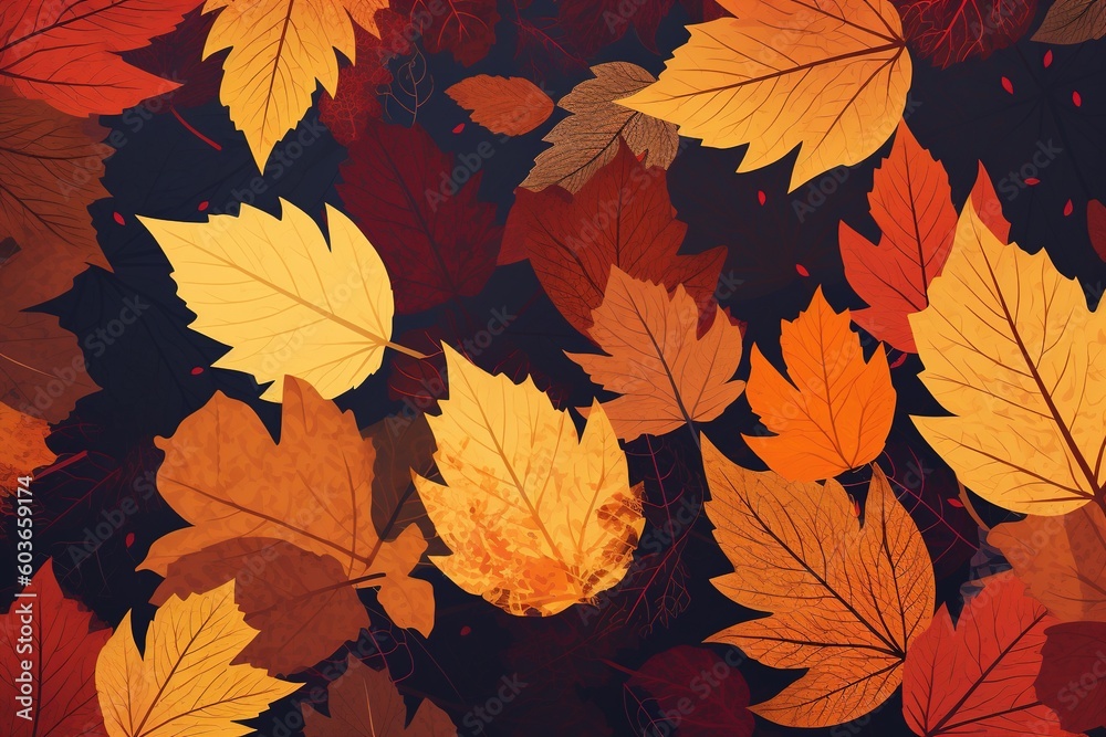 autumn leaves pattern -Ai