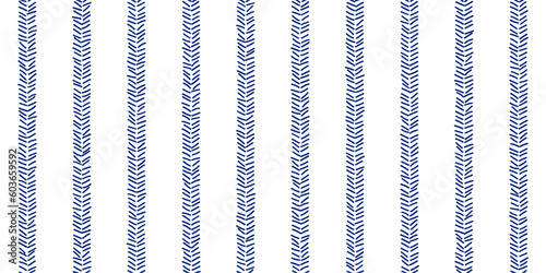 Pinstripe blue on white seamless pattern with narrow sketchy lines. Classic wool suit fabric. Elegant masculine design. Simple monochrome background. Twill variegated woolen material