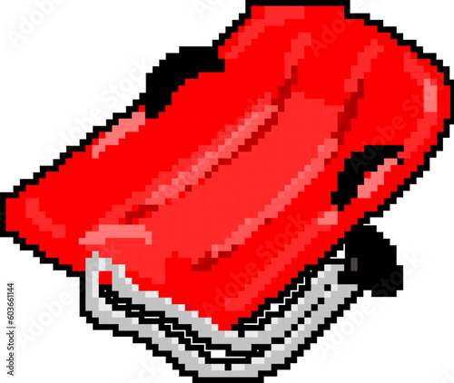 hill sled snow game pixel art retro vector. bit hill sled snow. old vintage illustration