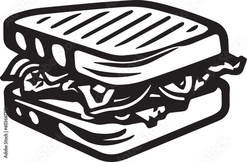 sandwich thin line icon, black color