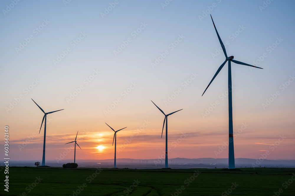 wind turbine at sunrise