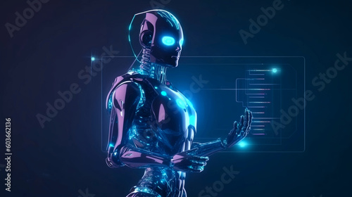 Robot, electronic and digital access, user authentication system, technology and cybernetics, computer security system, cybersecurity, information security, encryption, data protection, Generated AI.