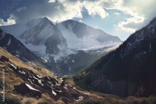 Colorado Mountains Artwork Generative AI Illustration