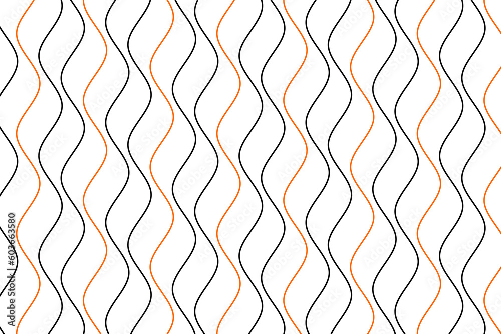 Orange and black ocean wave lines fabric pattern on white background vector. Abstract water wavy stripes pattern. Vertical optical illusion curve strips. Wall and floor ceramic tiles pattern. Orange and black ocean wave lines fabric pattern on white background vector. Abstract water wavy stripes pattern. Vertical optical illusion curve strips. Wall and floor ceramic tiles pattern.