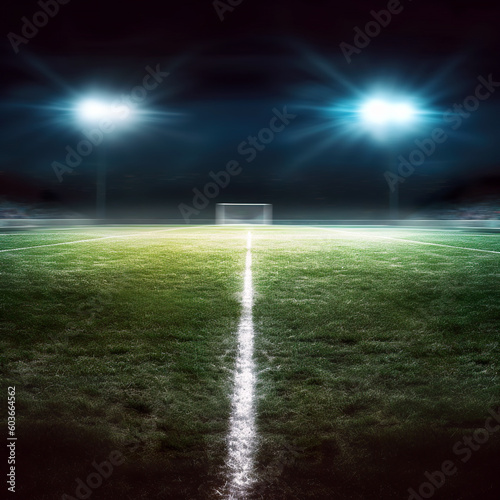 Soccer field and the bright lights