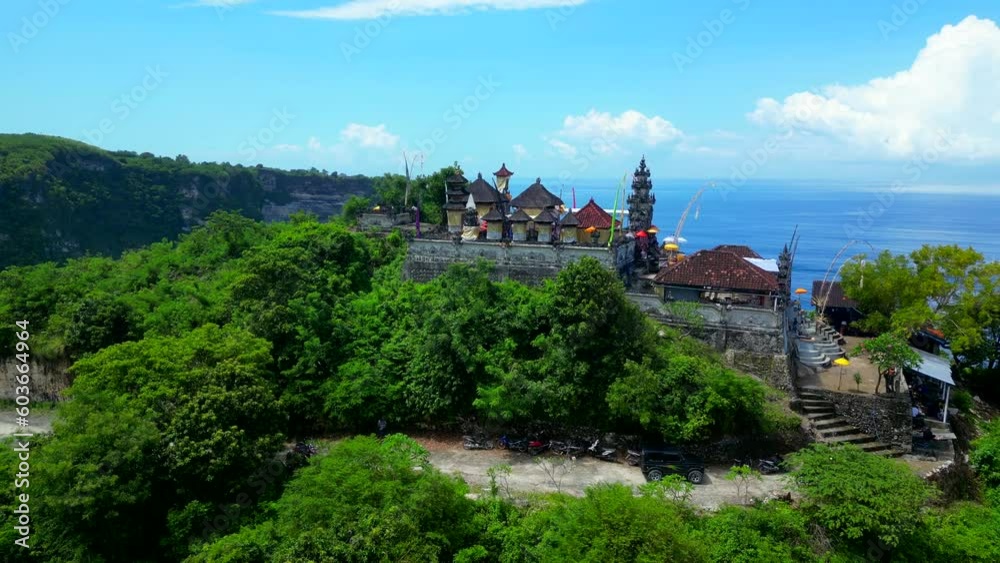 Aerial view of Hindu temple Pura Gunung Cemeng in Nusa Penida - Bali.
Aerial view of Hindu temple Pura Gunung Cemeng in Nusa Penida - Bali.