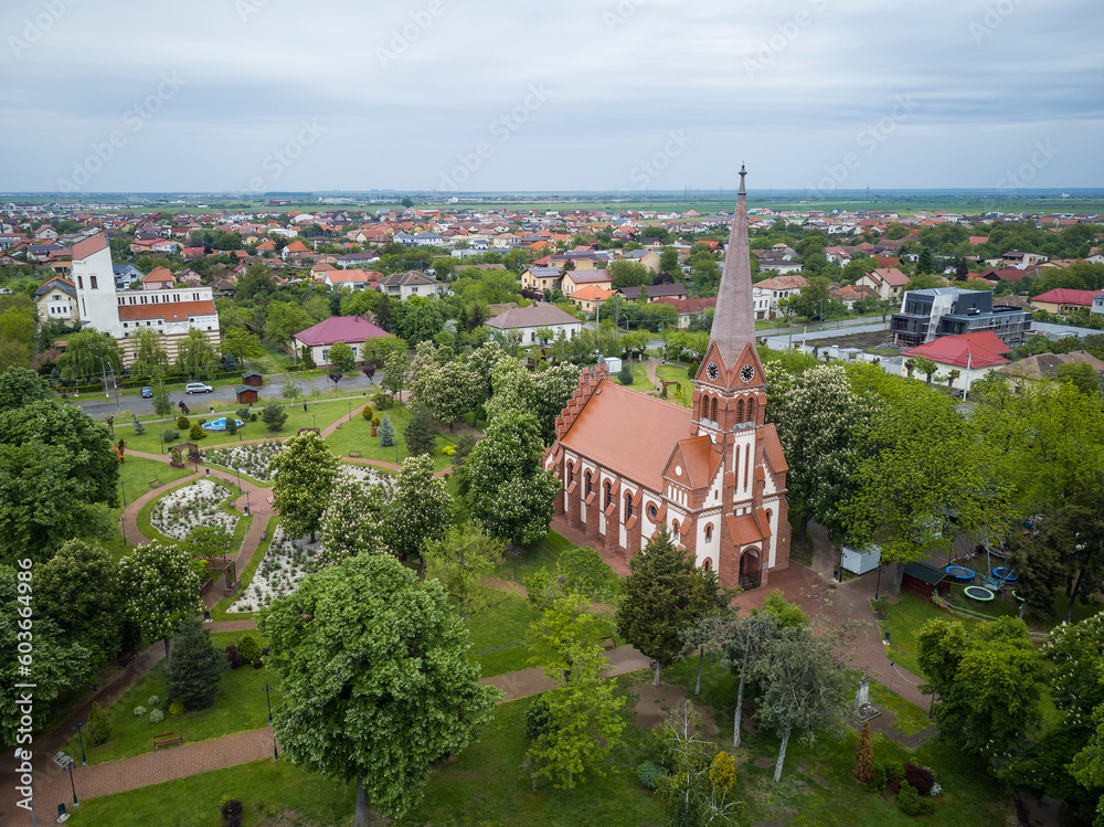 The center of the Dumbravita commune near the city of Timisoara