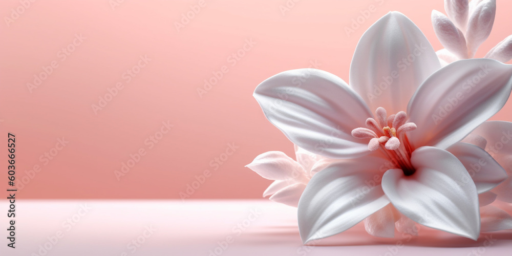 Naklejka premium Jasmine flower background copy space by generative AI tools