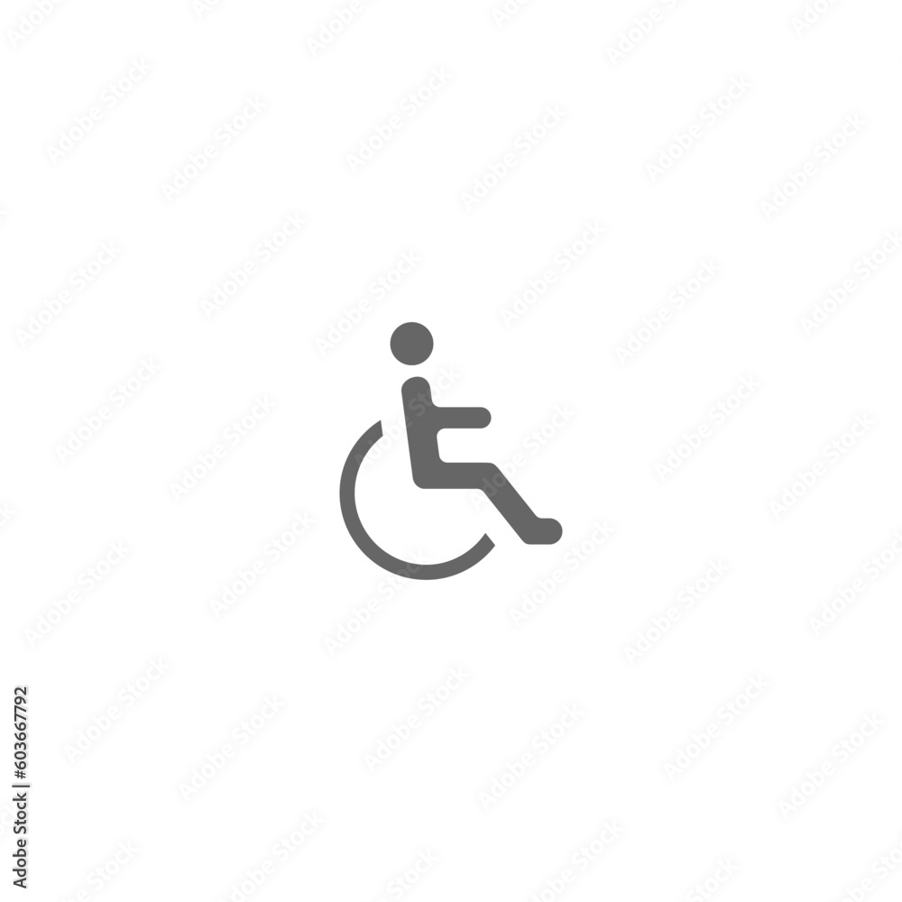 Wheelchair Handicap Symbol Icon isolated on white Wheelchair Handicap Symbol Icon isolated on white