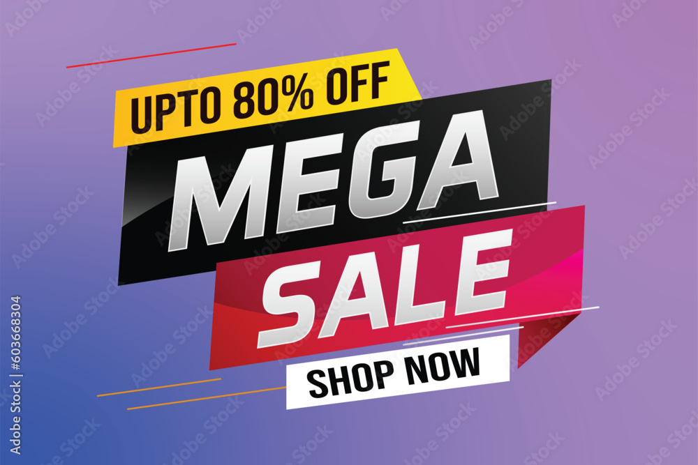mega sale word concept vector illustration with lines and 3d style, landing page, template, ui, web, mobile app, poster, banner, flyer, background, gift card, coupon, label, wallpaper	