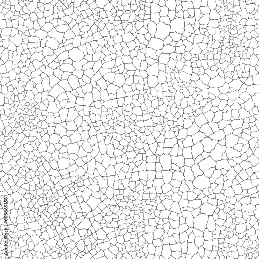Cracked and weathered dry surface texture. Seamless pattern with dried out and aged crack effect. Distressed overlay grunge vector background