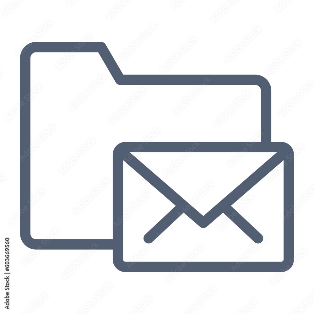 Email Folder and Folder icon concept Email Folder and Folder icon concept
