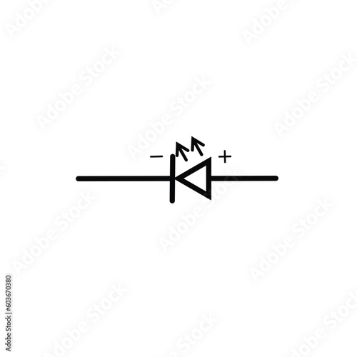 electronic diode symbol, diode icon vector,electronic components photo