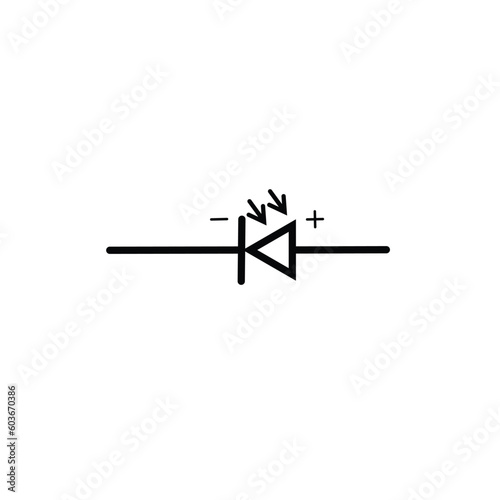 electronic diode symbol, diode icon vector,electronic components