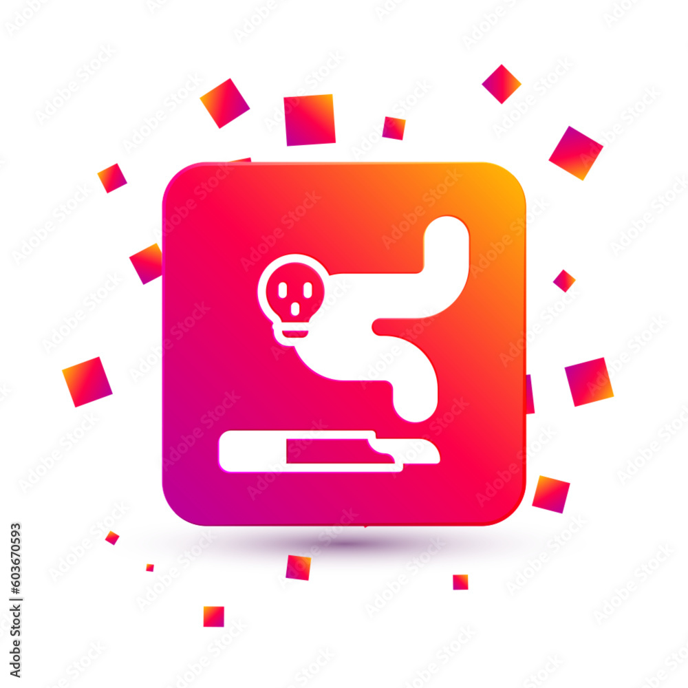 White Cigarette icon isolated on white background. Tobacco sign. Smoking symbol. Square color button. Vector White Cigarette icon isolated on white background. Tobacco sign. Smoking symbol. Square color button. Vector