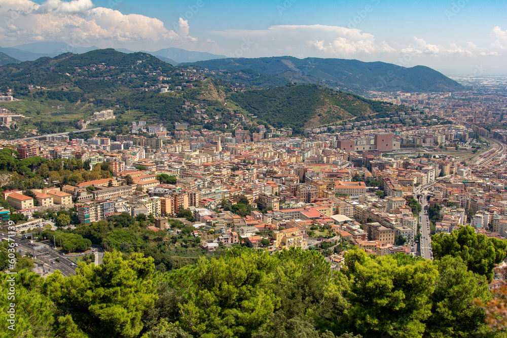 Panoramic view of the city of Salerno and its province on the south of Italy in the Campania region