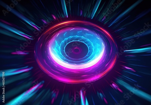 Purple light rays swirling into a dark background with captivating red and blue hues, generative ai beautiful art