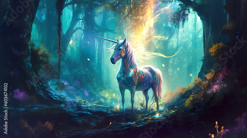 A fantasy image of a beautiful unicorn  generative AI