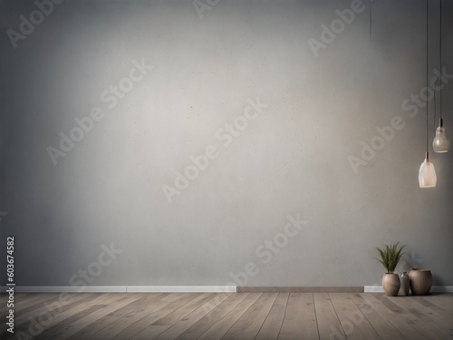 Blank light wall with beautiful light wooden floor. Minimalist background for product presentation