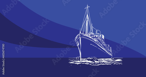 Transportation of ink drawing sketch for poster, post card, name card, brochure, t-shirt, logo, branding, collection, art print.