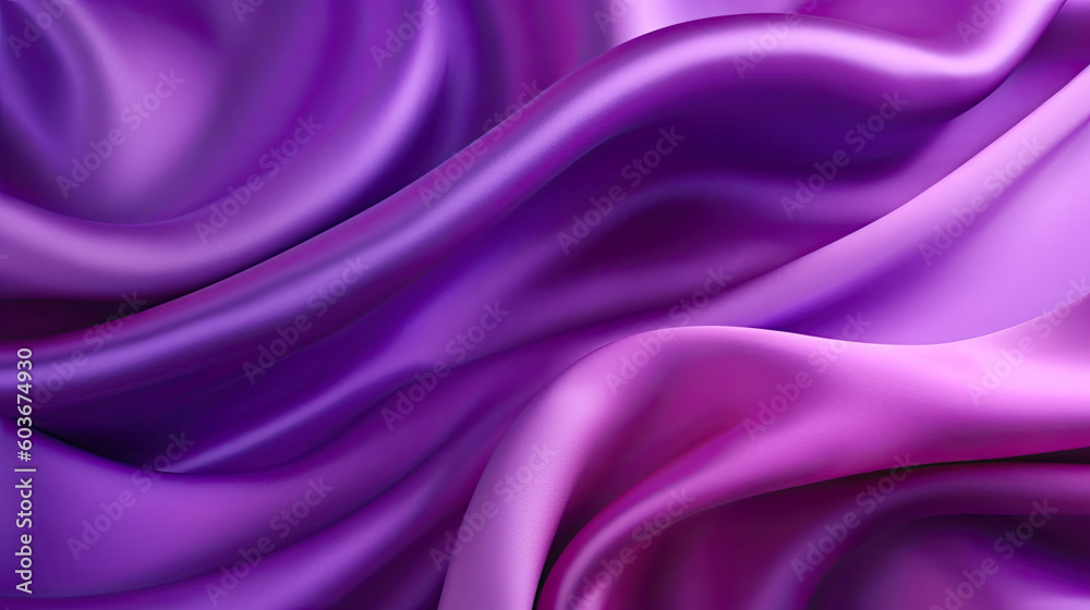 Fototapeta premium Gradient purple silk fabric background. Generative AI