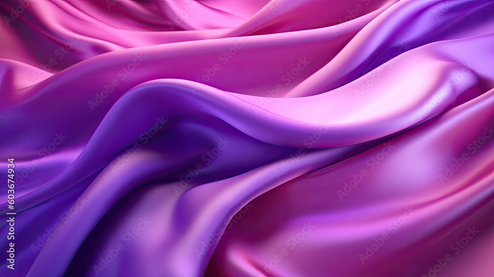 Obraz premium Gradient purple silk fabric background. Generative AI