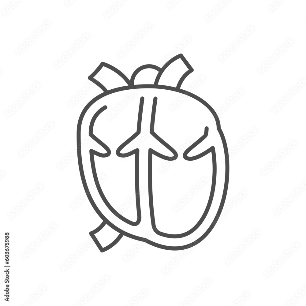 Myocardial dystrophy line outline icon