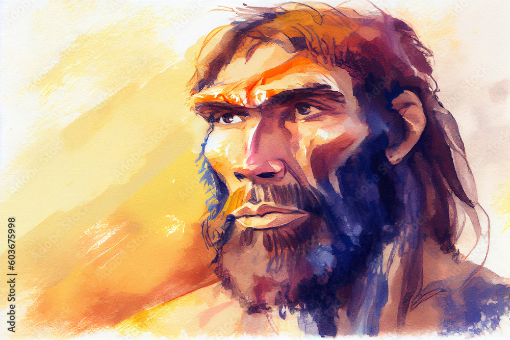 An illustration showcasing the depiction of a Neanderthal man ...