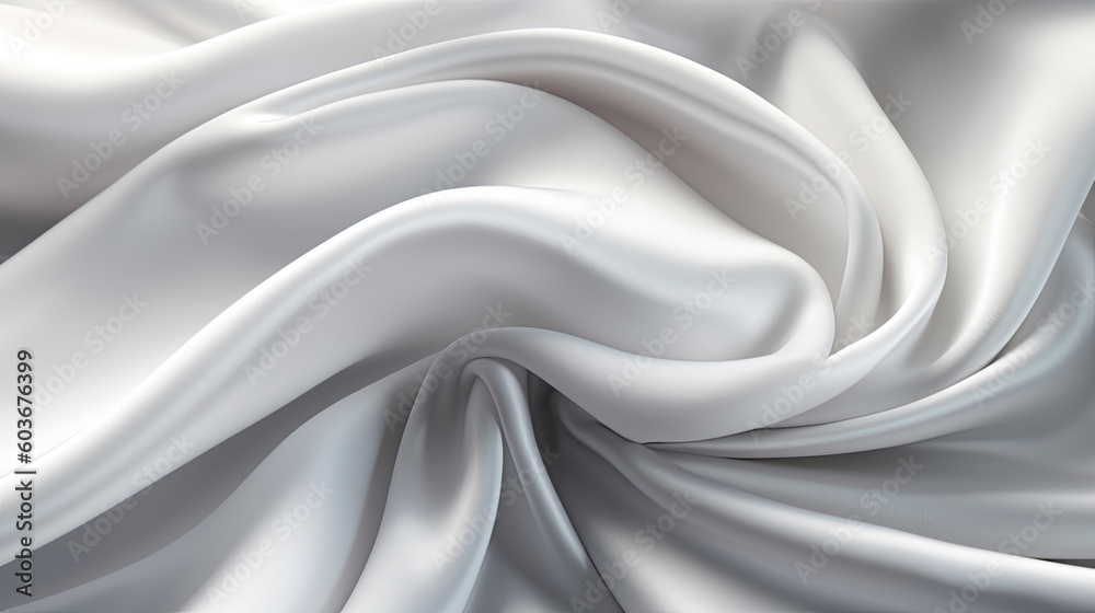 Obraz premium Gradient white silk fabric background. Generative AI