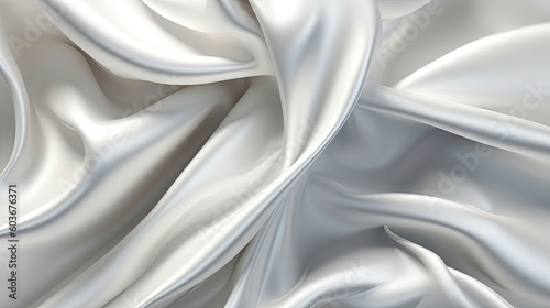 Gradient white silk fabric background. Generative AI