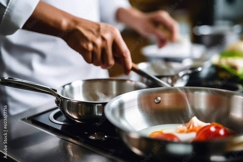 Unrecognizable man working with dough, AI Generated