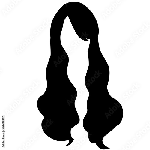 Vector Set of Black Female Hairdress. Type of Women Hairstyles