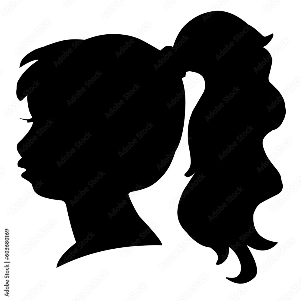 Long Woman Hairstyle Vector