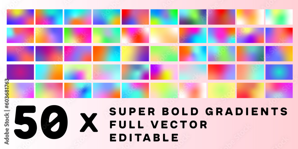 colorful gradient palette colors big set, vector gradients, web backgrounds, bold colours.
