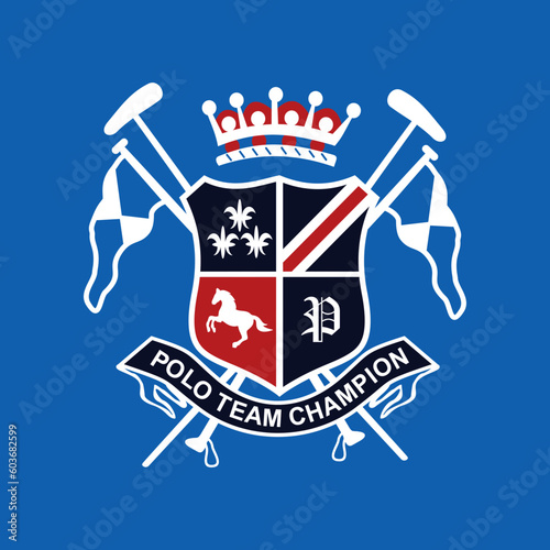 Polo Team Champion Flag Logo Vector Design
