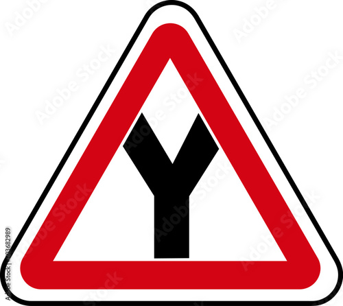 intersections sign road isolated on white background.warning sign. illustration vector of intersections sign