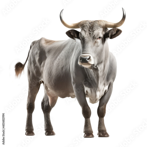 beautiful bull isolated on white